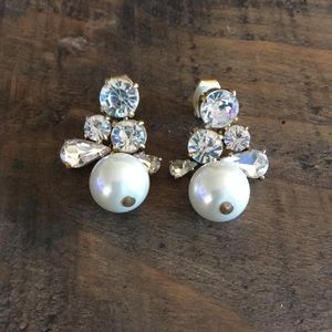 J.Crew pearl and diamond Earrings
